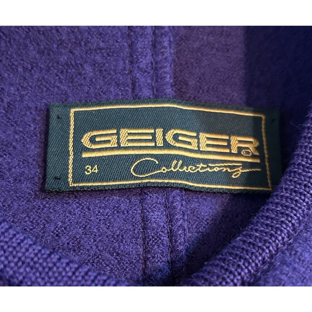 Geiger Collection Austria Women's Indigo Wool Mid Length Jacket Coat-Sz 34/Small - Picture 5 of 5
